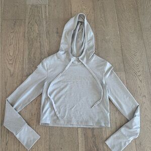 Buff Bunny Cropped Hooded Top Tan Small